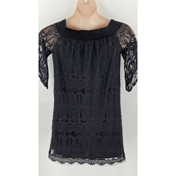 Miami Ladies Off the Shoulder Lace Dress Black Size M - Picture 8 of 11